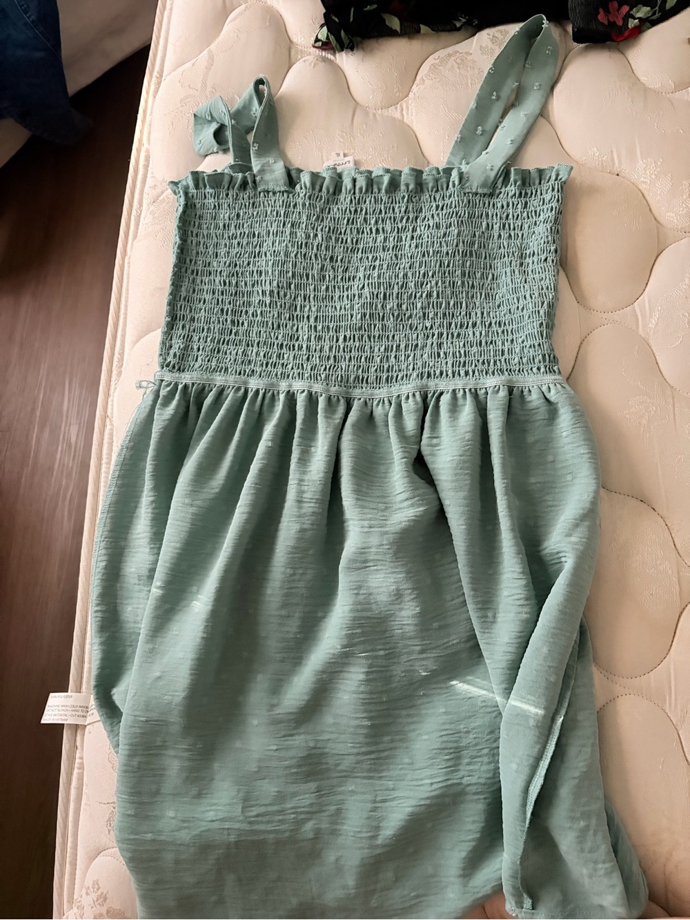 Arrow Mint Green Smocked Strap Sundress